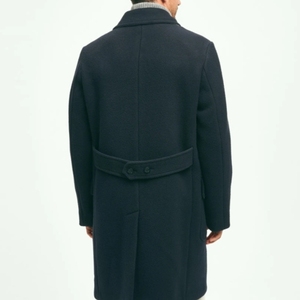 เสื้อโค้ทเทรนช์โค้ทยาวแบบกระดุมสองแถวสำหรับผู้ชายและผู้หญิง คอลเลคชั่นฤดูใบไม้ร่วง พร้อมเข็มขัด สีพื้น เรียบง่าย สั่งตัดได้ ผลิตจากผ้าขนสัตว์ - Product Image 3