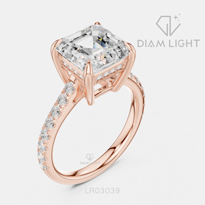 แหวนเพชรทรง Asscher น้ำหนัก 3.78 กะรัต ดีไซน์หรูหรา ผลิตในห้องปฏิบัติการ ตัวเรือนทองคำขาว 14K พร้อมใบรับรอง IGI สี F+ ความสะอาด VS+ เหมาะสำหรับเป็นของขวัญสำหรับผู้หญิง - Product Image 4