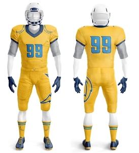 Uniformes de football américain personnalisables, 100% polyester, imprimés par transfert thermique, col en V, ajustés, pour hommes adultes, toutes saisons, séchage rapide - Product Image 3