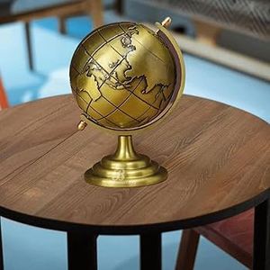 UNICORN HANDICRAFTS Ornement décoratif globe en laiton vintage, style antique traditionnel, accent de bureau rotatif, fait main, circulaire - Product Image 1