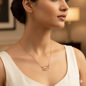 Collar con Colgante de Diamante Real en Oro Rosa de 18K - Collar con Diamante Natural Certificado por IGI para Mujer - Product Image 1