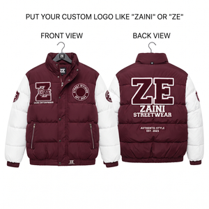Chaqueta Acolchada Premium de Poliéster 280 GSM con Bloques de Color y Logotipo Chenille Bordado Personalizado, Abrigo de Invierno Estilo Urbano - Product Image 1