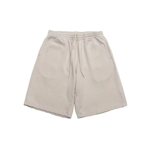 Pantalones Cortos Bermuda de Algodón Beige para Hombre, Cintura Media con Cordón Ajustable, Cintura Elástica con Bolsillos, Color Sólido, Estilo Casual, Tejido Transpirable - Product Image 2