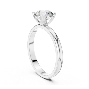 Anillo Solitario de Moissanita de Corte Brillante de 1.0 ct, Plata de Ley 925, Joyería Fina Hecha a Mano, Anillo de Compromiso, Regalo de Aniversario de Lujo - Product Image 1