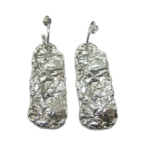 <b>Silver</b> 925 <b>Long</b> Wrinkles Earpin Design Jewelry Wholesale Factory in Thailand - Product Image 1
