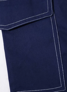 Pantalones Cargo Azul Marino para Hombre Hardihood International, Cintura Elástica, Múltiples Bolsillos, Estilo Ropa de Trabajo, Poliéster/Algodón Transpirable - Product Image 6