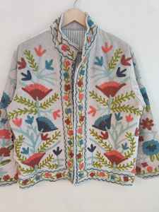 Veste en velours Suzani brodée à la main, style indien, robe de mariée bohème, veste de festival, cadeau de Noël pour elle-lui - Product Image 2