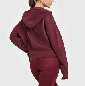 Sweat à capuche pour femme à épaules tombantes et manches longues, dernier design, personnalisé, hiver, qualité supérieure, coupe oversize - Product Image 2