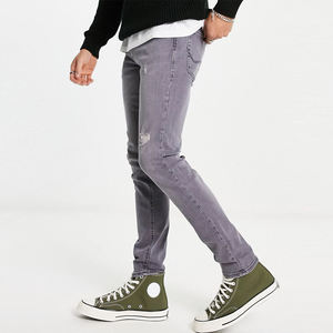 Custom Men's Regular Fit Straight-leg Solid Button Winter Denim <b>Jeans</b> 100% Cotton Mid Waist Washable & Breathable Casual Pants - Product Image 2