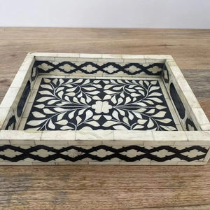 Plateau Feng Shui de Luxe Fait Main Écologique avec Incrustations en Os – Design Décoratif Élégant, Qualité Supérieure pour la Maison et la Cuisine (Idéal pour Servir) - Product Image 1