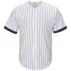 Uniformes de Béisbol, Camisetas Deportivas Blancas de Malla, Franjas Verticales Azul Rey, Ropa Urbana Retro, Camisetas Vintage con Sublimación Personalizada - Product Image 1