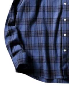 Camisa casual a cuadros azul para hombre, de algodón y poliéster, manga larga, con botones, para venta al por mayor, proveedor OEM, exportación, comercio global - Product Image 5