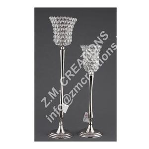 Portavelas de cristal con forma cónica de lujo más vendido, diseño de Metal, hogar, sala de estar, decoraciones de Hotel, últimas tendencias Ins - Product Image 1