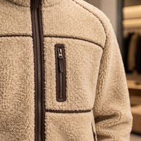 Veste zippée en polaire Sherpa pour homme, coupe classique, fermeture éclair sécurisée, col montant, confortable, avec polaire léger