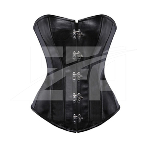 Corset bustier amincissant pour femme, en cuir sexy, avec fermeture éclair sur le devant, vente en gros - Product Image 1