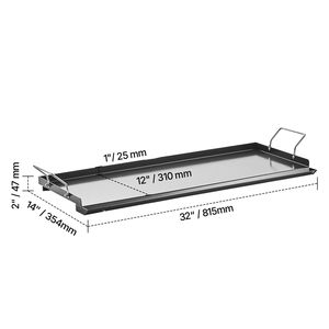 Griglia a Gas Portatile Universale 32x14 Pollici, Piastra Teppanyaki in Acciaio al Carbonio, Griglia BBQ Rettangolare con Struttura in Metallo - Product Image 3