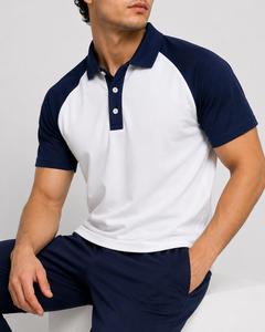Chemise pour homme à manches courtes, tricotée, manches raglan, coupe décontractée, respirante, écologique, polyester/coton, boutonnée - Product Image 5
