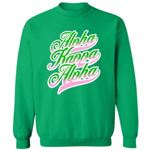 Sudadera Verde AKA con Gráficos, Cuello Redondo, Manga Larga, Puños Acanalados, Informal, para Mujer, Top de Felpa, Moda Urbana, para Uso Diario - Product Image 1