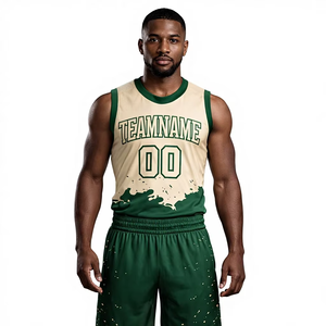 เสื้อเจอร์ซีย์ขายส่ง สีเบจ สีเขียว ทีมชาติสหรัฐอเมริกา ชุดยูนิฟอร์มบาสเก็ตบอลอเมริกัน แบบเย็บ  แห้งเร็ว ดีไซน์ใหม่ล่าสุด - Product Image 1