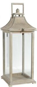 Nouveauté 2026 : Lanterne en bois et verre avec lanterne à bougie en bois fini blanc pour la décoration extérieure et intérieure, faite à la main - Product Image 3