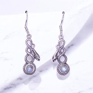 Boucles d'oreilles fines en argent sterling 925 avec rubis corindon cabochon MYS-E129, personnalisables OEM ODM, marque privée, bijoux indiens pour femmes - Product Image 3