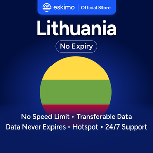 Eskimo Lituanie 5GB eSIM Pas de date d'expiration des données Données de voyage à grande vitesse 5G/4G Pas de carte SIM physique requise S-LT-05 Smartphones numériques - Product Image 1