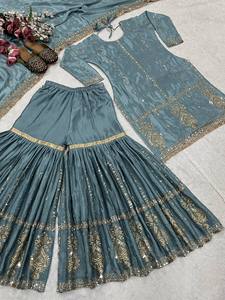 Spécial Dhoti Salwar Readymade, Georgette personnalisable avec impression numérique avec pantalon de style Dhoti, tenue traditionnelle indienne pour femmes - Product Image 3
