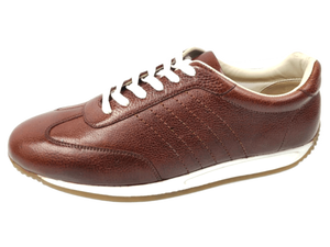 Chaussures de marche décontractées pour hommes en cuir véritable marron avec lacets, confortables, respirantes, semelle intermédiaire en EVA, semelle extérieure en caoutchouc, toutes saisons - Product Image 3
