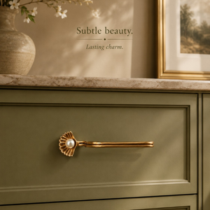 Premium luxury Solid Brass Shell Cabinet Handle Pearl <b>Drawer</b> <b>Pull</b> Luxury Furniture Hardware for Cupboards Wardrobes and Dressers - Product Image 2