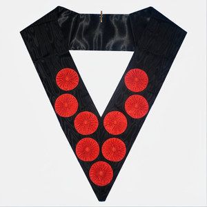 AASR 9th Degree <b>Collar</b> with Nine Rosettes ceremonial regalia green accents symbolic embroidery ritual tradition moral - Product Image 5