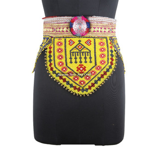 Vintage Belt Belly Dance Bead Afghani Traditional Waist Belt Kuchi Tribal BB026 <b>Old</b> Banjara Real Vintage Handmade Beaded Belts - Product Image 1