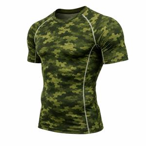Camiseta Deportiva de Compresión de Manga Corta para Hombre, de Secado Rápido, Corte Ajustado, Cuello Redondo, Tejido de Poliéster Transpirable de 180g, Ropa Deportiva para Gimnasio - Product Image 4