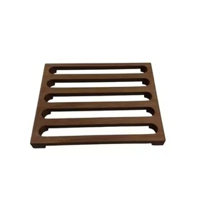 <b>Trivets</b> natural brown wood round geometric Celtic knot cutout heat insulation pad for table safety <b>trivets</b> Dining Table Decor - Product Image 3