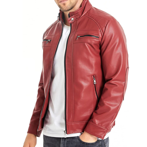 High Street Vintage Striped Leather <b>Jacket</b> for <b>Men</b> American Style Splendid Feeling Windbreaker with Stand <b>jacket</b> for <b>men</b> - Product Image 2