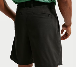 Shorts Bermuda noirs pour hommes, taille haute, en tissu Oxford uni, respirants, style décontracté avec poches et fermeture boutonnée - Product Image 2
