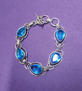 Natural Swiss Blue Topaz 925 Sterling <b>Silver</b> Adjustable Bracelet Handmade Gemstone Jewelry Boho Bracelet <b>for</b> Women & <b>Men</b> - Product Image 4