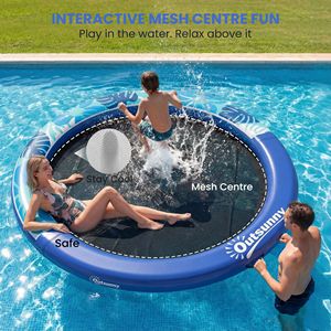 Piattaforma Galleggiante Gonfiabile Blu da 8 Piedi, Amaca Acquatica per Laghi, Piscine, Oceani - Struttura Gonfiabile per Divertimento Acquatico - Product Image 4
