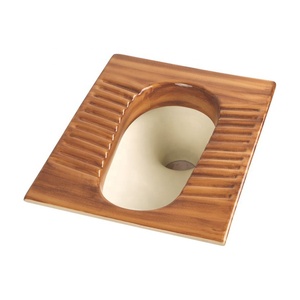 Orissa-sartén sentadillas de doble Color para WC, inodoro de diseño artístico de madera, Color blanco, especial para África y países de Oriente Medio - Product Image 2