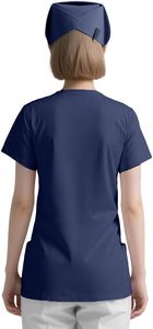 Haut de blouse médicale à col en V pour femme, uniforme d'allaitement à manches courtes avec poches, vente en gros, tenue de travail pour hôpitaux et cliniques chirurgicales - Product Image 3