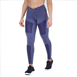 Leggings de Moda con Paneles Acanalados de Cintura Alta para Mujer, Pantalones Deportivos Elásticos de Compresión para Gimnasio y Yoga - Product Image 5