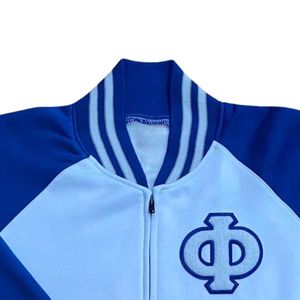 Phi Beta Sigma <b>White</b> Varsity Fleece <b>Jacket</b> for <b>Men</b> Comfortable Fit Premium Fabric Greek Fraternity Apparel Casual Outerwear - Product Image 3