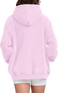 Women's Vintage Acid Wash Hoodies Oversized Distressed Pullover <b>Sweatshirt</b> Heavyweight Fleece Streetwear Couple baby pink hoodie - Product Image 3