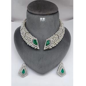 Exclusivo Conjunto de Collar y Aretes de Plata de Ley con Circonitas de Alta Calidad para Mujer, Colección para Bodas y Fiestas - Product Image 1