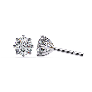 7.00mm Round Brilliant Moissanite Stud <b>Earrings</b> D Color VVS1 Solitaire Moissanite Diamond <b>Earrings</b> 14K Solid Gold - Product Image 3