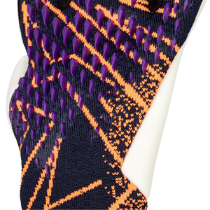 Guante de Portero Personalizado de Color Naranja y Morado con Malla Completa en los Dedos, Elástico y de Corte Negativo - Product Image 5