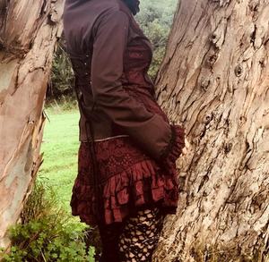 Minifalda con Volantes |   Falda de Hada Élfica |   Falda Bohemia con Cinturón y Capas |   Ropa Estilo Gitano para Mujer para Festivales - Product Image 3