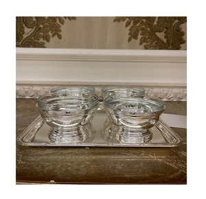 Glass And Stainless Steel Food Bowl With Tray Fabulous Design Kitchenware <b>Chocolates</b> Dessert Bowl By Home Arts - Product Image 1