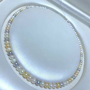 Collar de Perlas de Agua Dulce de 7-8 mm, Color Gris Humo Claro, Venta al por Mayor del Fabricante, Cáñamo Genuino, Casi Impecable, Temperamento - Product Image 1