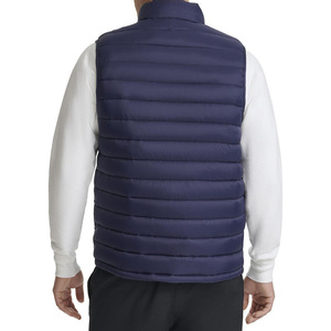 Daizen Star Men's Navy Stand Collar Puffer Vest Zipper Closure Solid Color Waterproof Windproof Casual Winter Outerwear 100% - Product Image 3