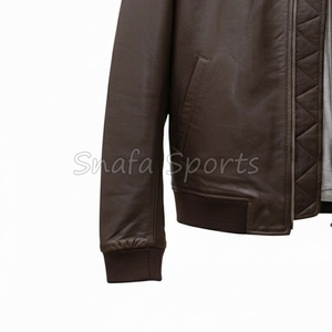 Genuine Leather Regular Coat Men's Fashionable Breathable Windproof Winter Front Leather Jacket For Sale - Product Image 4